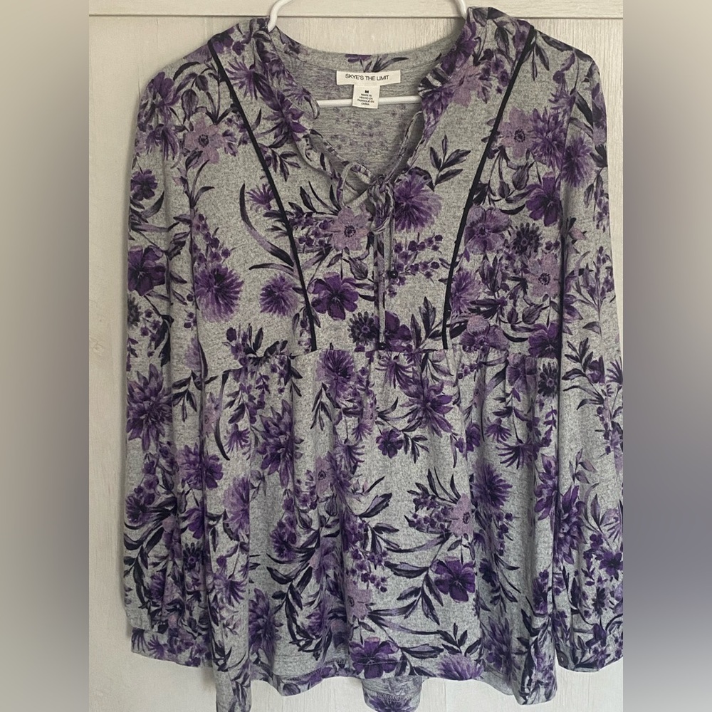 Skye's the Limit Purple Floral Top